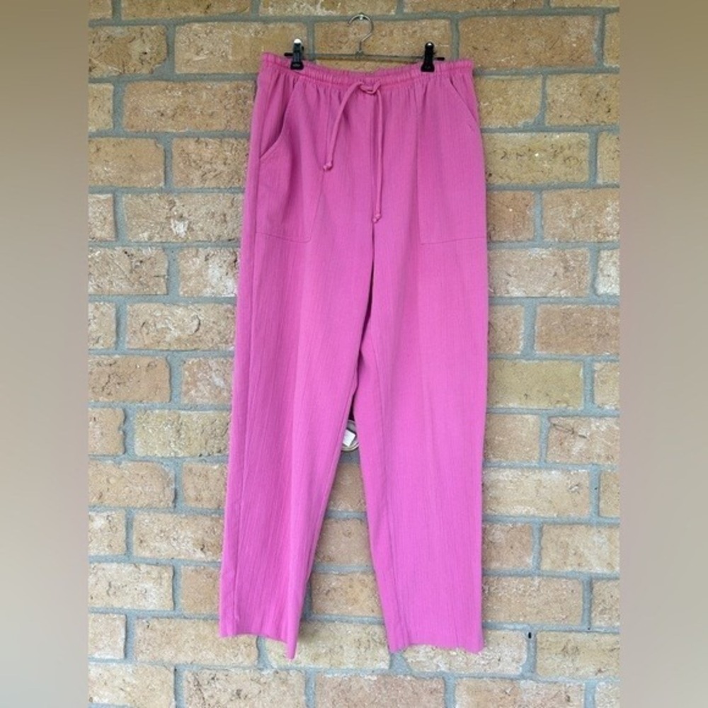 Drawstring Pants Large, Stretchy Linen-Style Fabric Summer Spring - Picture 3 of 7